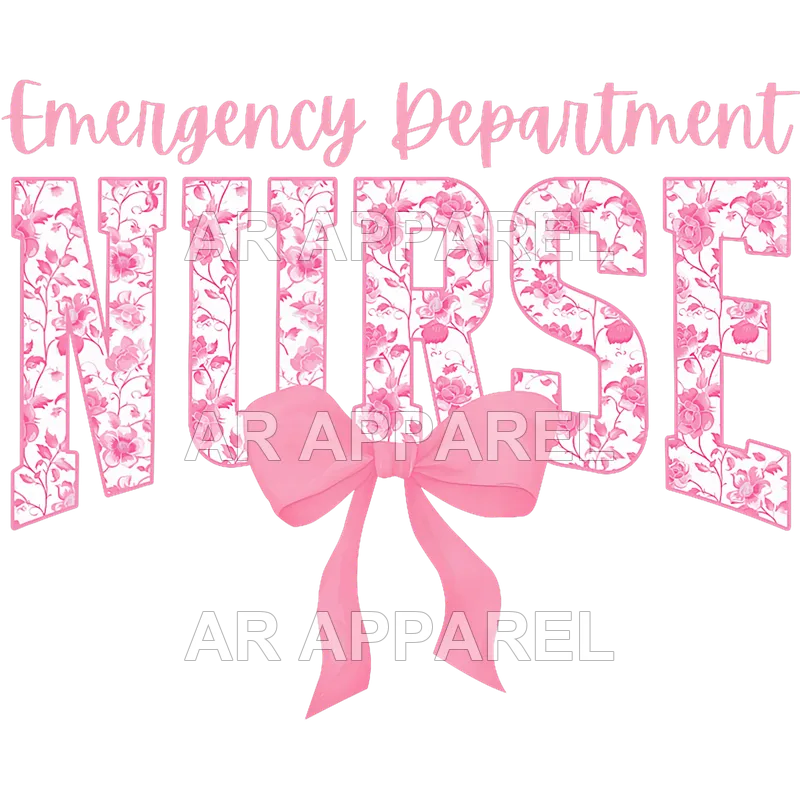 Emergency Department Nurse Coquette Bow ER Emergency Room T Shirt design preview