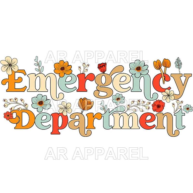 Emergency Department Room ED ER Nurse Tech Floral for Women T Shirt design preview