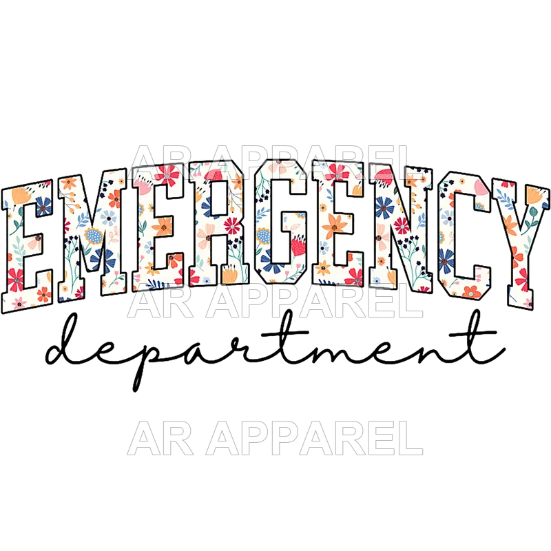 Floral ER Nurse Emergency Department Emergency Room RN T Shirt design preview