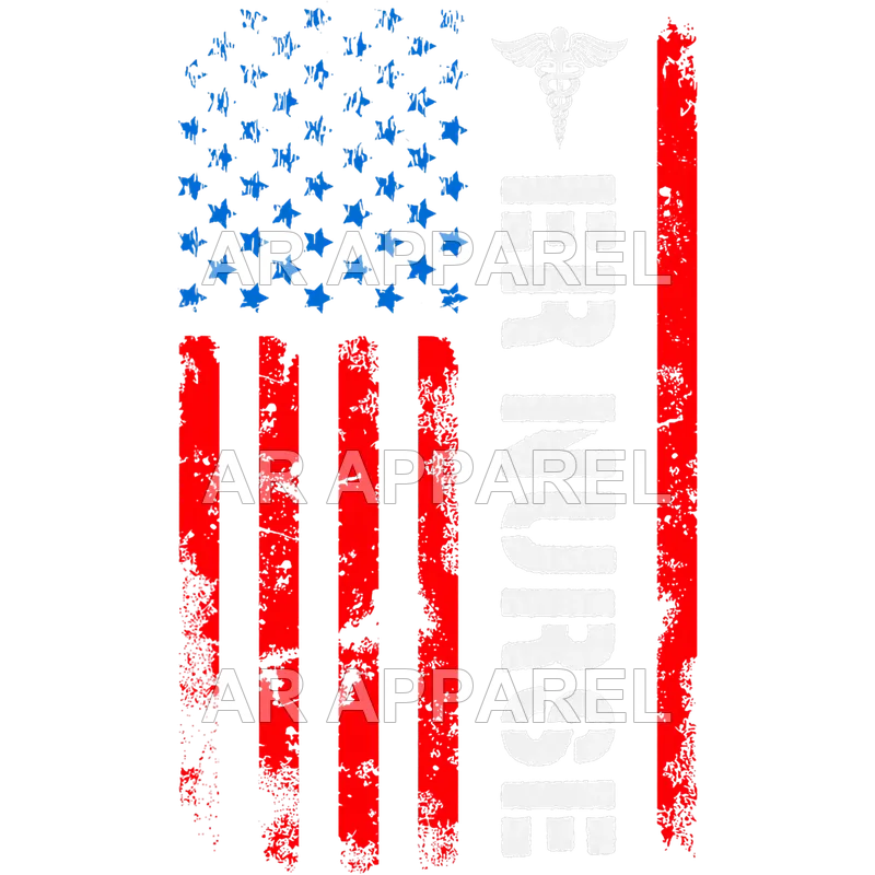 Patriotic ER Nurse Shirt Retro American Flag 4th of July RN T Shirt design preview