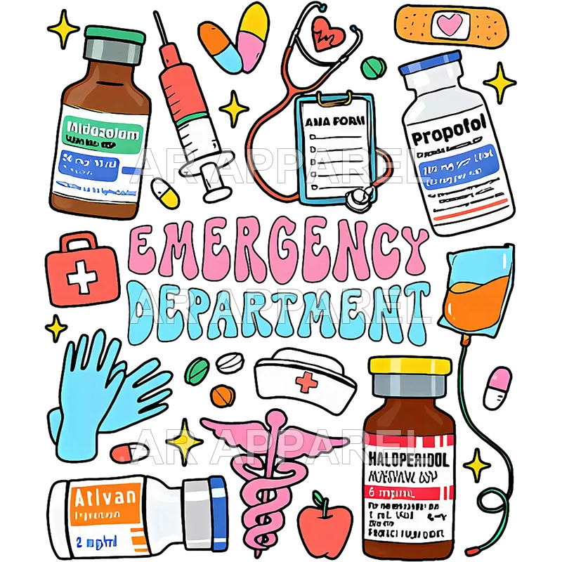 Retro Emergency Department Emergency Room ER ED Nurse Tech T Shirt design preview